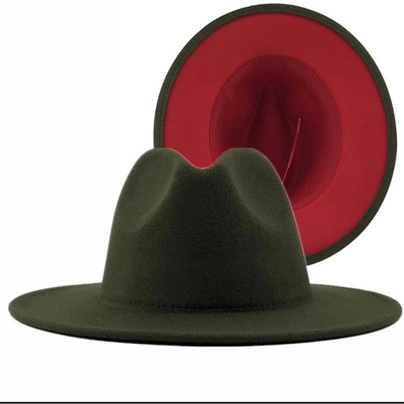 Accessories Nwt Green And Red Fedora Hat Poshmark